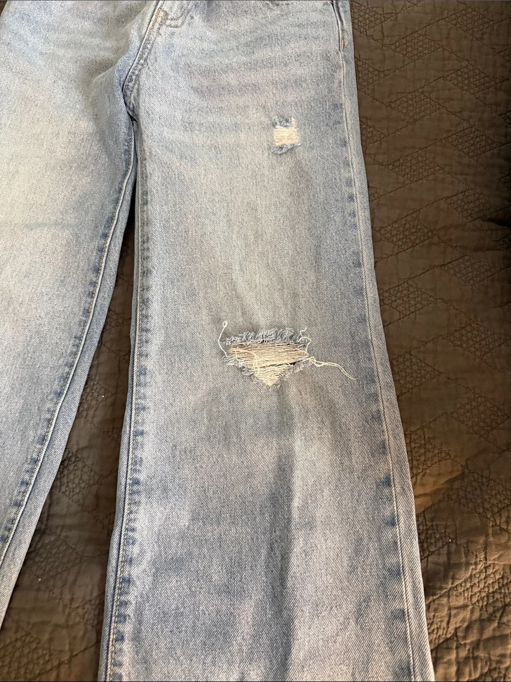 Old Navy Light Blue Wide Leg Distressed Jeans